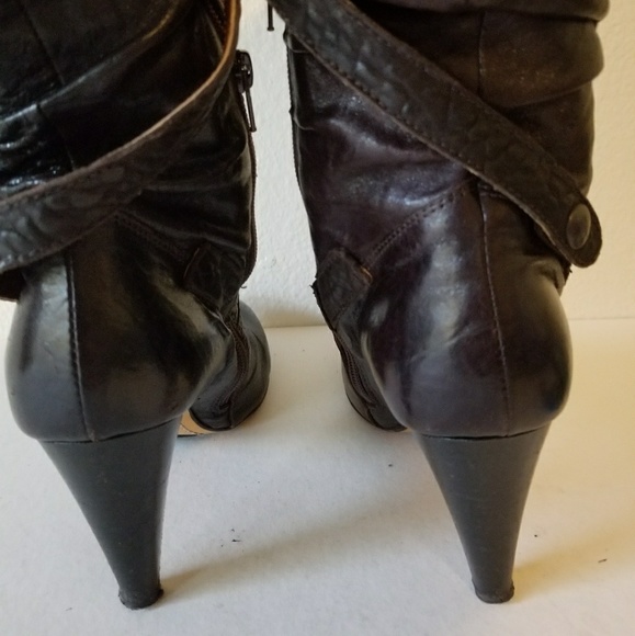 Manas Lea Foscati Womens Brown  High Top Zip Boots - Picture 2 of 8